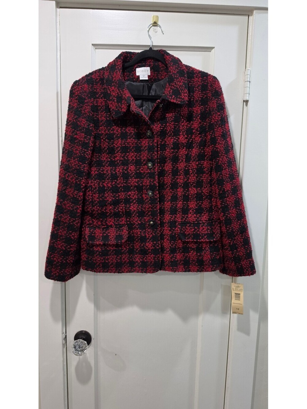 Koret Opening Night Red and Black Check Jacket Size 16